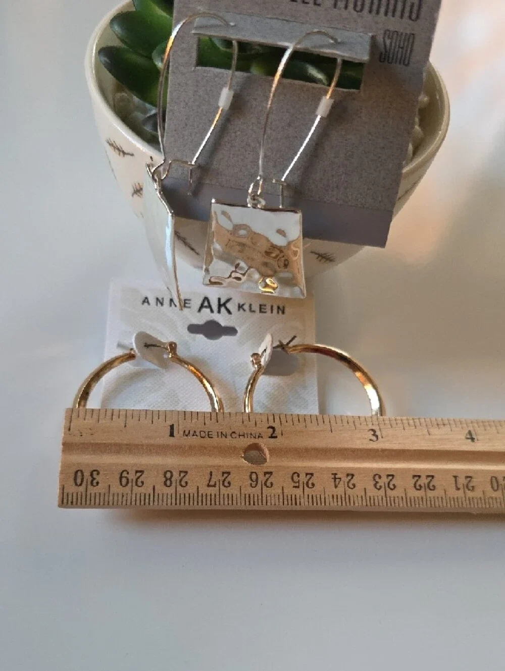 Robert Lee Morris Soho Silver-Tone Trapezoid Drop Earrings.‎